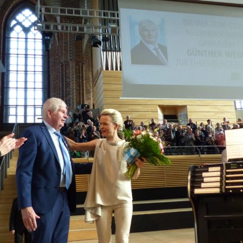 Sponsor der Orgel Günther Weber wurde Ehrenbürger der Stadt Neubrandenburg